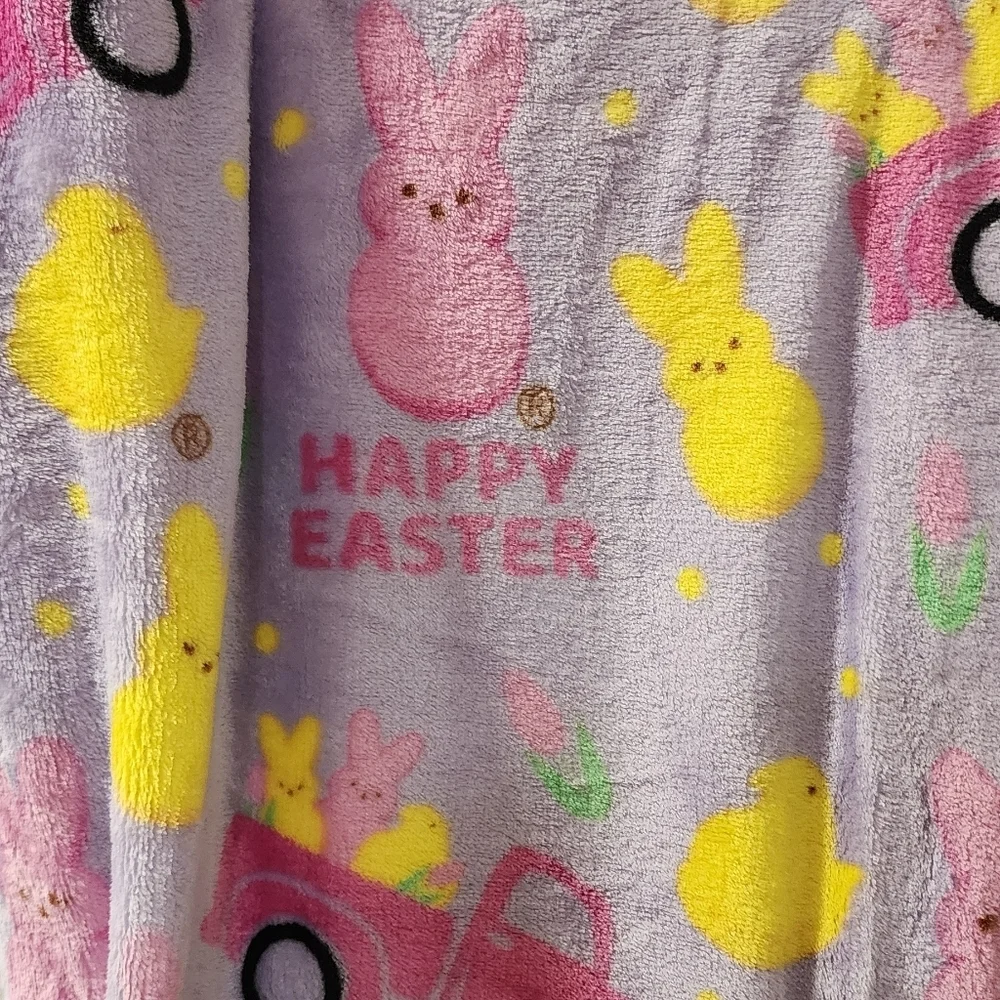 Peeps Lavender Happy Easter Oversized Plush Blanket Throw, NWT